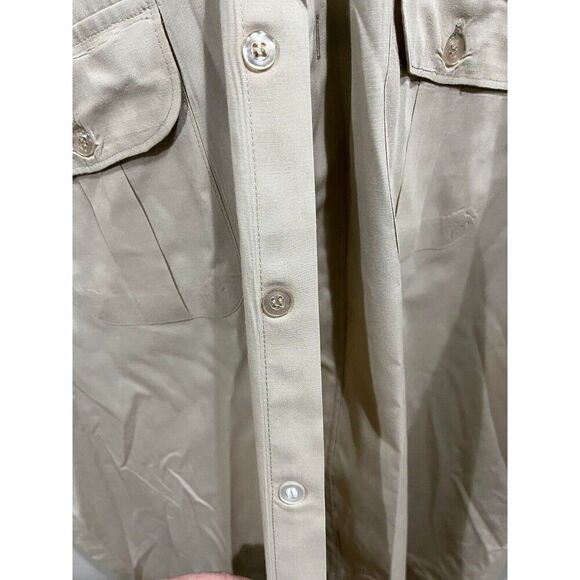 Rene De France Shirt Mens XL Tan Button Down Short Sleeve Utility Pockets Casual - Picture 3 of 8